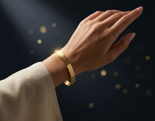 Ayatul Kursi Bracelet β 18K Gold Plated Stainless Steel Islamic Cuff Bangle with Gift Box