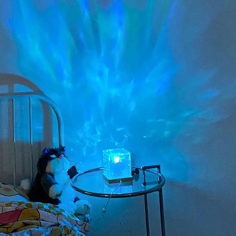Dynamic LED Cube Atmosphere Lamp ⚡ USB Rechargeable Mood Light with Projection Effects