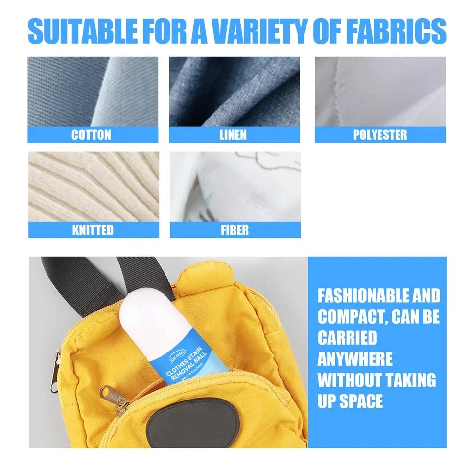 Portable Rolling Stain Remover 50ml — Instant No-Water Fabric Stain Removal