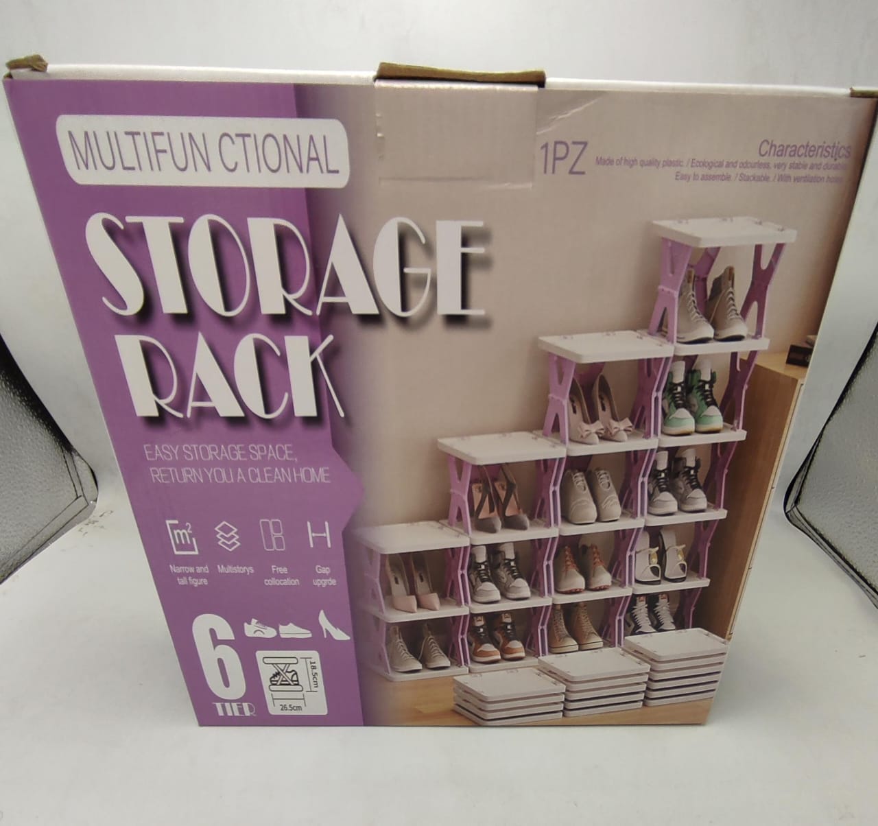 6-Tier Multifunctional Storage Rack ⚡ Space Saving Organizer Shelf