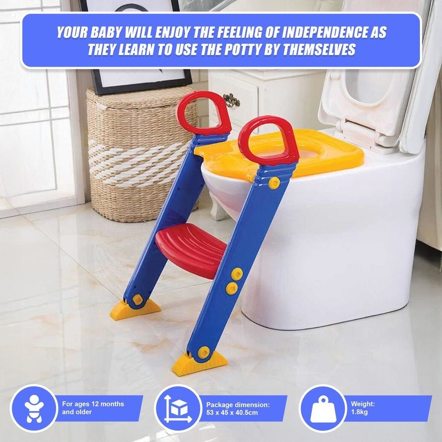 Children's Toilet Training Ladder Seat — Foldable Non-Slip Step Stool for Toddlers