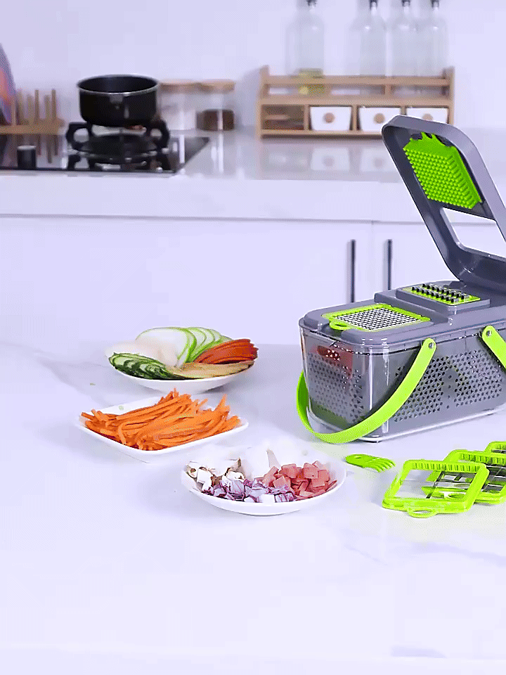 Multi-Blade Vegetable Cutter & Chopper with Container — Chop in Seconds