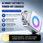 AI Smart Auto-Stop Charging Adapter — 140W Physical Cut-Off Overcharge Protection for All USB-C Devices