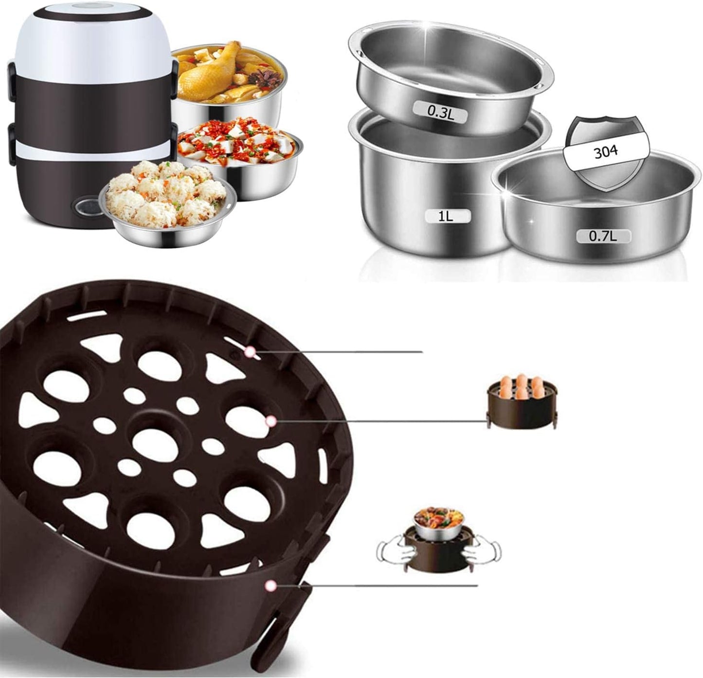 🍱 Stainless Steel Electric Lunch Box — Hot Homemade Meals Anywhere, No Microwave Needed