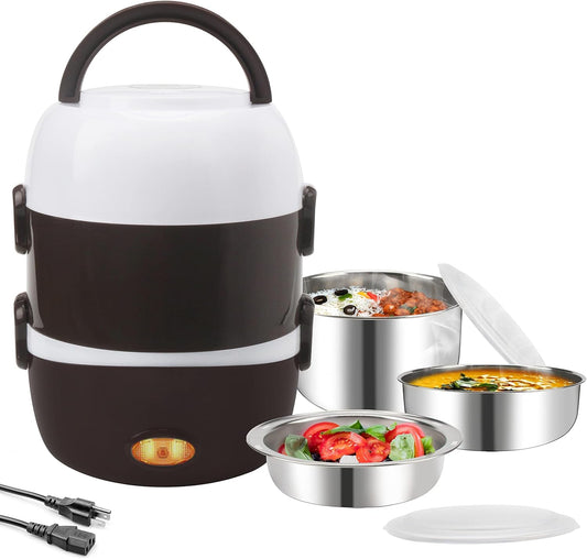 🍱 Stainless Steel Electric Lunch Box — Hot Homemade Meals Anywhere, No Microwave Needed