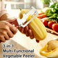 3-in-1 Vegetable Peeler — Peel, Shred & Open Bottles | Stainless Steel with Wood Handle