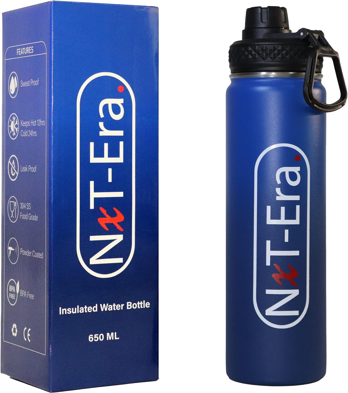 Insulated Water Bottle 650ml — Double Wall Stainless Steel Flask for UAE Summer