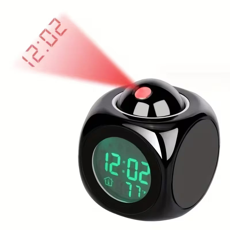LCD Projection Alarm Clock ⏰ Digital Cube Desk Clock with Temperature