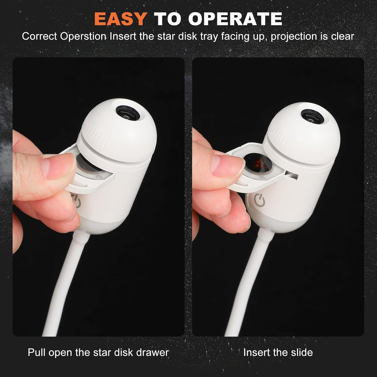 Portable Mini USB Sky Projection Lamp — Interchangeable Slide Night Light for Bedroom & Living Room