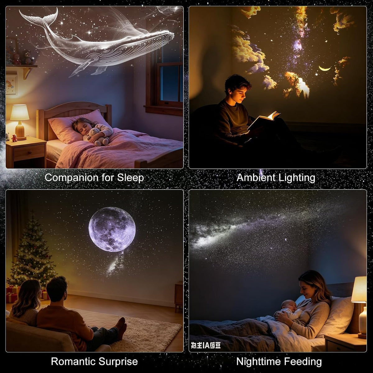 Portable Mini USB Sky Projection Lamp — Interchangeable Slide Night Light for Bedroom & Living Room