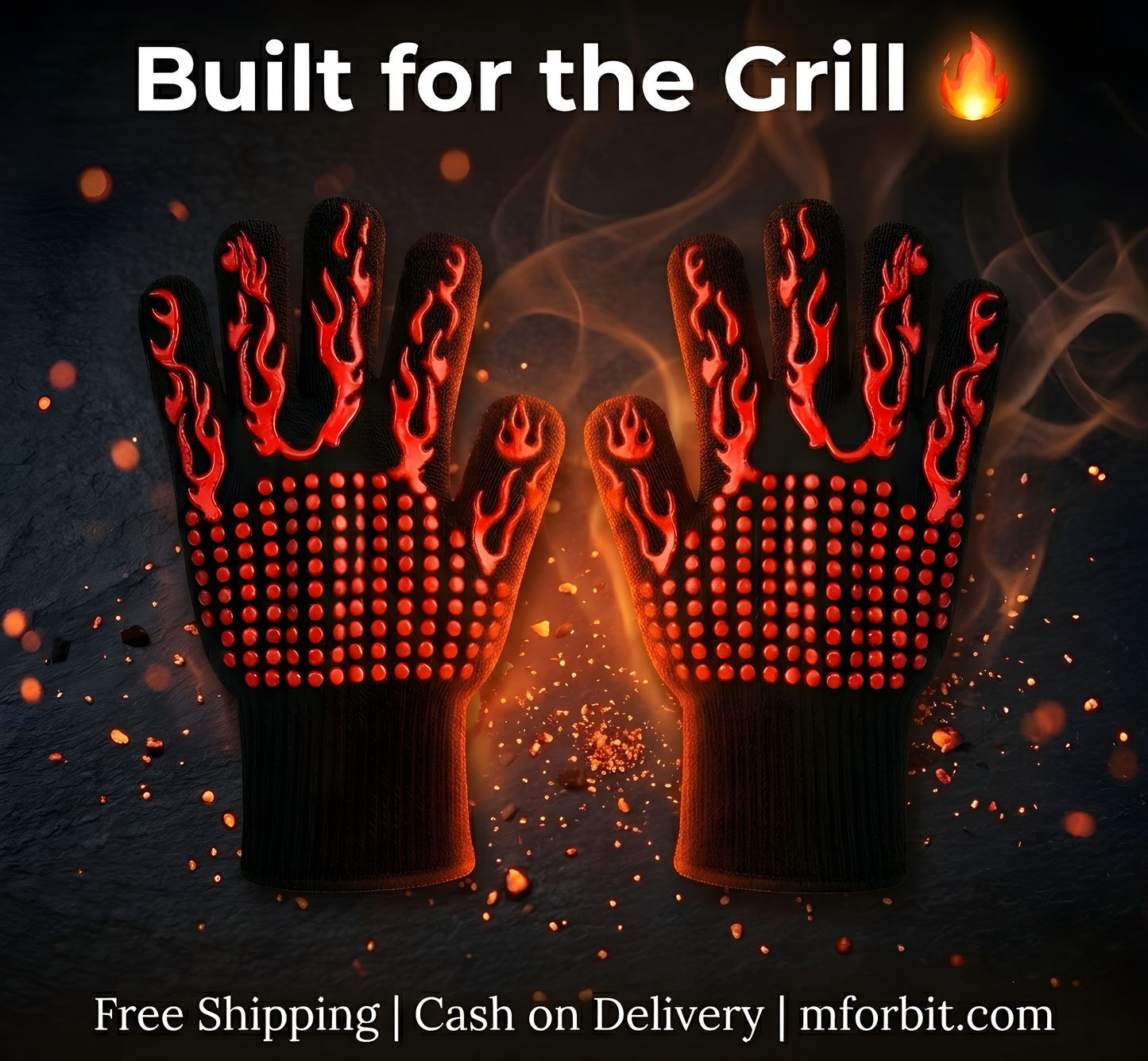 Heat Resistant BBQ & Oven Gloves 🔥 Double Layer Non-Slip Silicone Kitchen Protection"