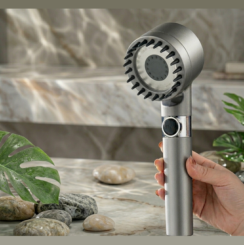 High Pressure Shower Head — 3-Mode Filtered Spa Experience for Hard Water