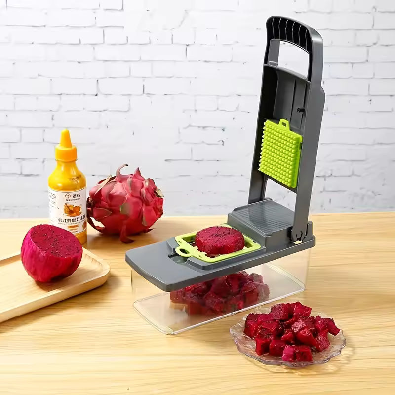 Multi-Blade Vegetable Cutter & Chopper with Container — Chop in Seconds