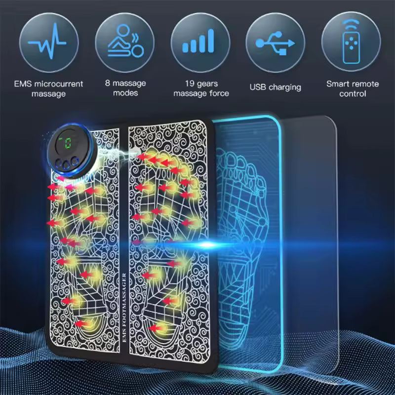 EMS Foot Massager Mat — Electric Foot Pain Relief & Circulation Therapy