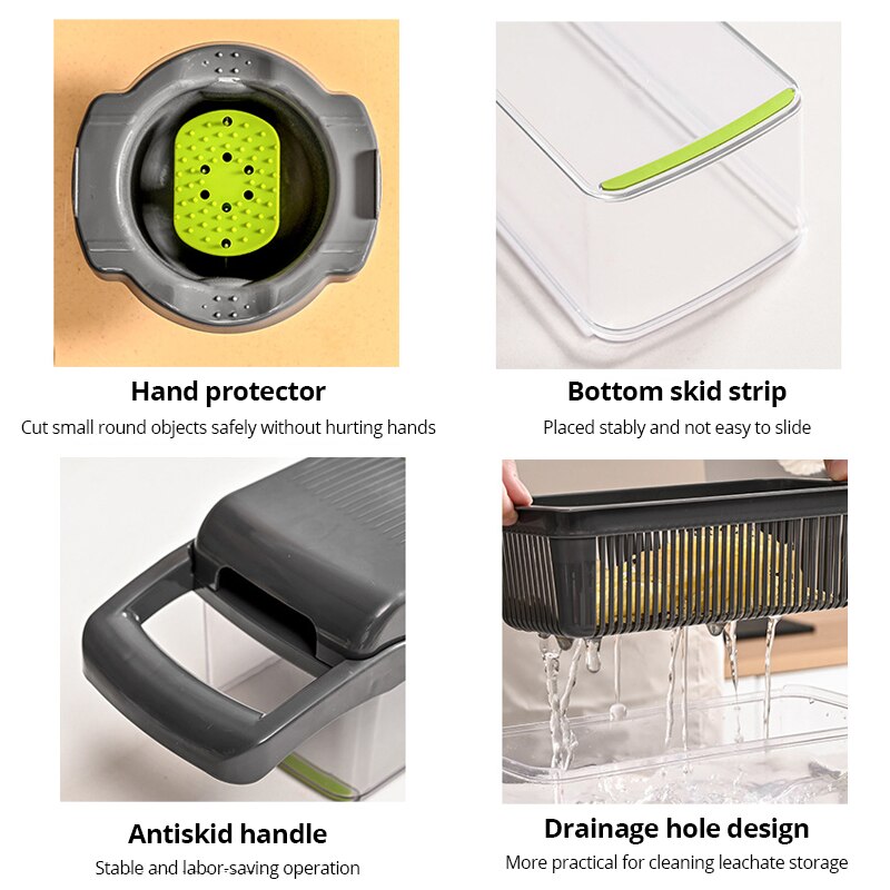 Multi-Blade Vegetable Cutter & Chopper with Container — Chop in Seconds