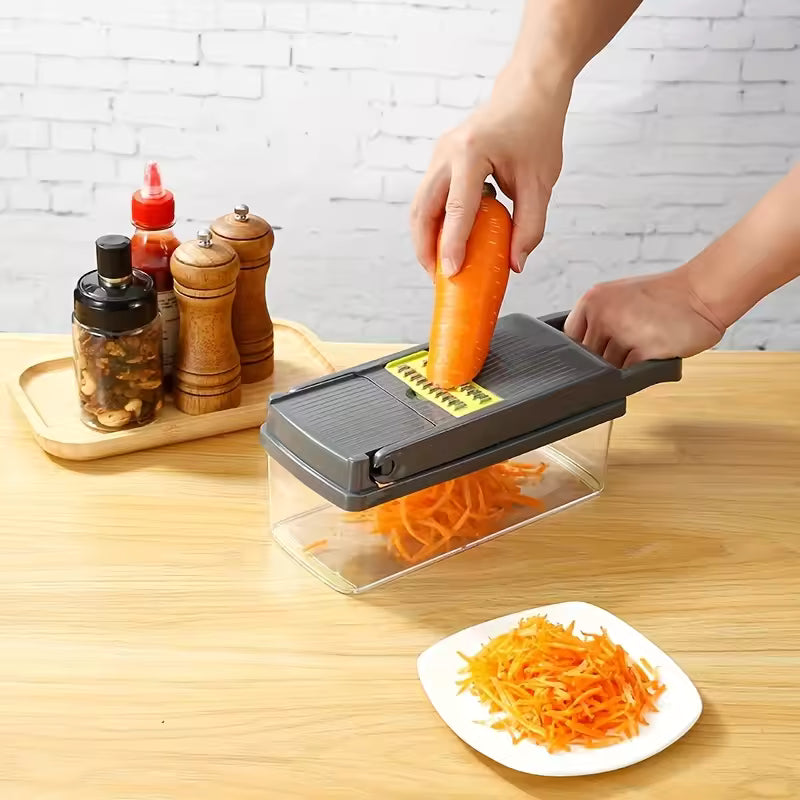 Multi-Blade Vegetable Cutter & Chopper with Container — Chop in Seconds