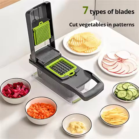 Multi-Blade Vegetable Cutter & Chopper with Container — Chop in Seconds