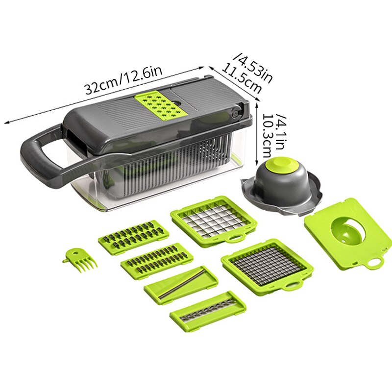 Multi-Blade Vegetable Cutter & Chopper with Container — Chop in Seconds