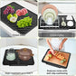 Silicone Dish Drying Mat — Fast-Drain Ribbed Kitchen Counter Mat