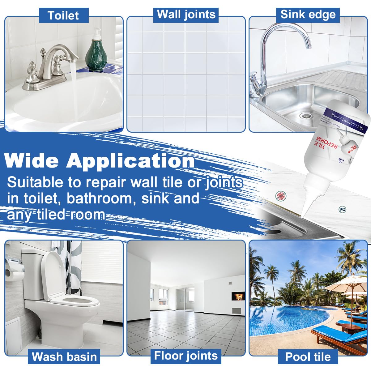 Tile Reform Grout Sealer 🧼 Tile Gap Repair & Grout Restorer