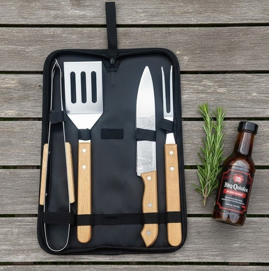 🍖 BBQ Grill Tool Set⚡ Stainless Steel Barbecue Kit with Carry Case