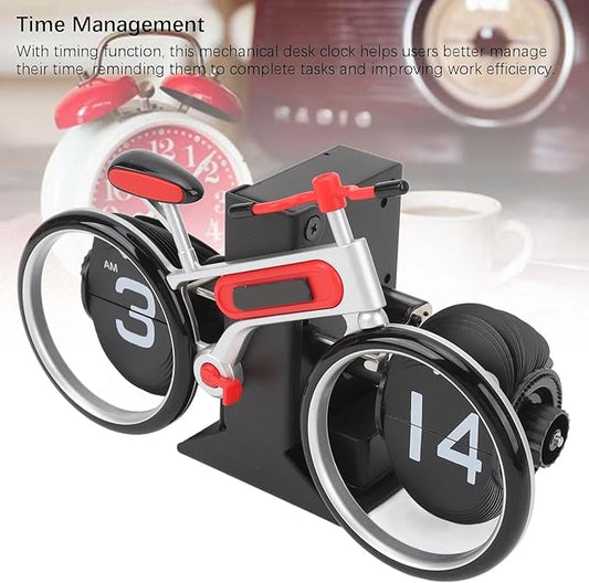 Bicycle Flip Clock — Retro Mechanical Flip Card Desk Clock for Home & Office Decor