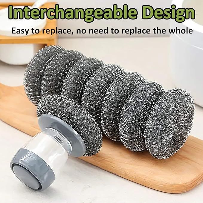 Soap Dispensing Dish Brush — Automatic Liquid Soap Kitchen Cleaning Brush for Dishes, Pots & Sink