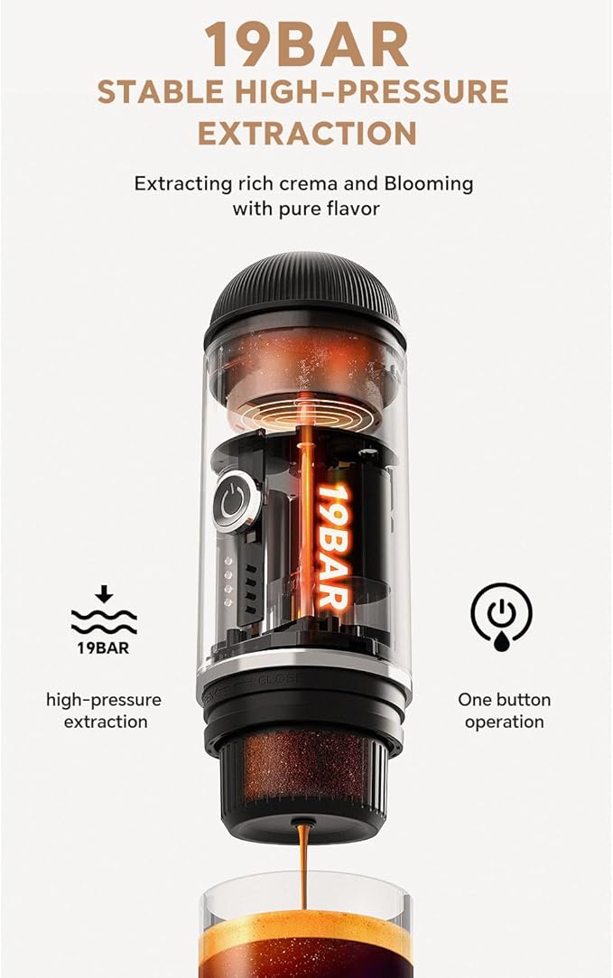 Portable Espresso Coffee Maker ☕ Rechargeable Travel Coffee Machine
