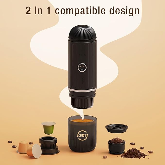 Portable Espresso Coffee Maker ☕ Rechargeable Travel Coffee Machine
