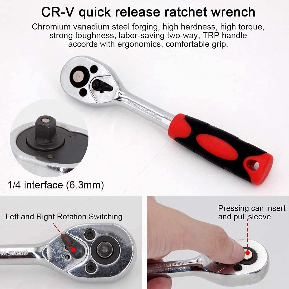46-Piece CR-V Socket Set ⚡ Professional Repair Tool Kit