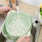 Double-Layer Draining Bowl Basket — Strainer & Wash Bowl for Vegetables, Fruits & Rice