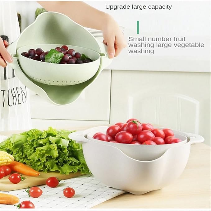 Draining Bowl Basket 🥗 Double Layer Kitchen Washing & Strainer Bowl