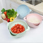 Double-Layer Draining Bowl Basket — Strainer & Wash Bowl for Vegetables, Fruits & Rice