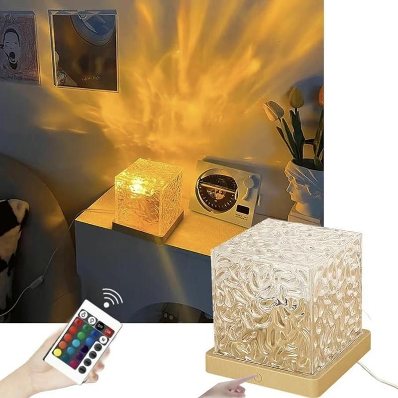 Dynamic LED Cube Atmosphere Lamp ⚡ USB Rechargeable Mood Light with Projection Effects