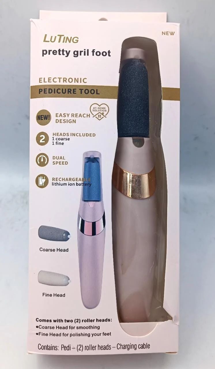 Electric Pedicure Foot File & Callus Remover — Rechargeable 2-Speed Foot Care Device