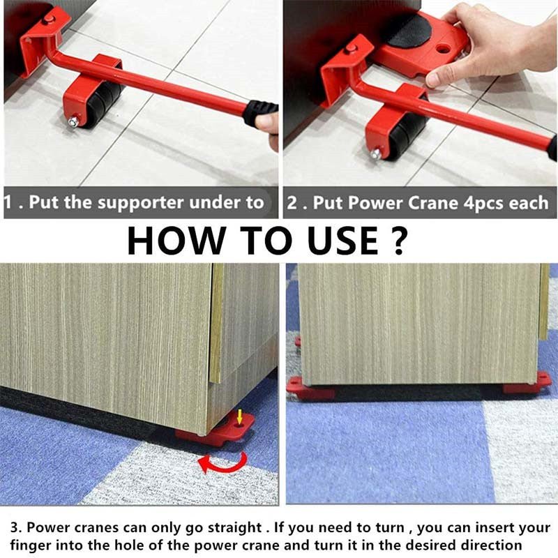 Heavy Duty Furniture Mover Set ⚡ 5-in-1 Lifting & Sliding Tool