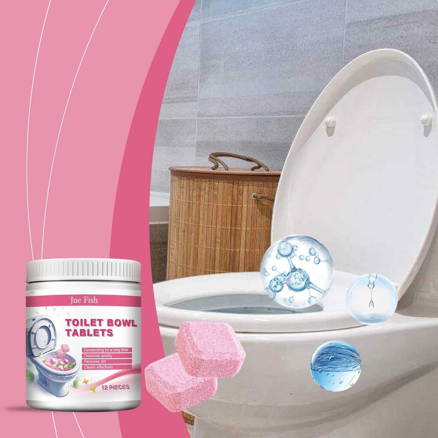 Toilet Bowl Cleaner Tablets 🧼 Long-Lasting Freshness & Stain Removal Drops