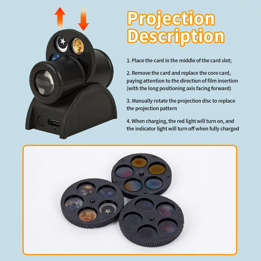 4K Ultra HD Projection Lamp ⚡ Ambient Night Light with Film Slides