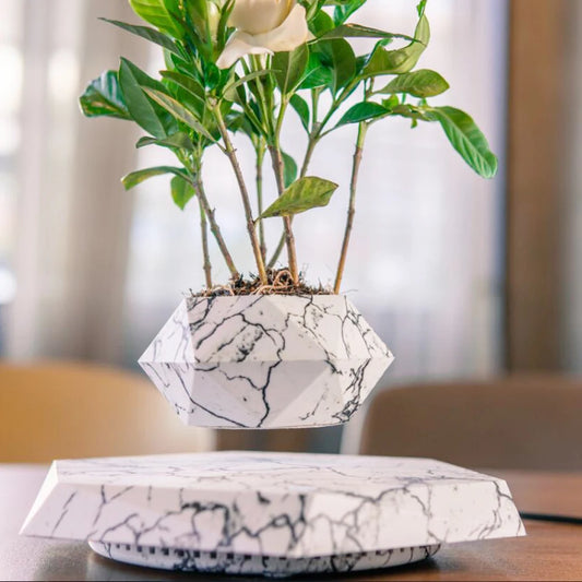 🌿 Levitating Magnetic Floating Marble Pot ✨ Luxury Floating Plant Decor