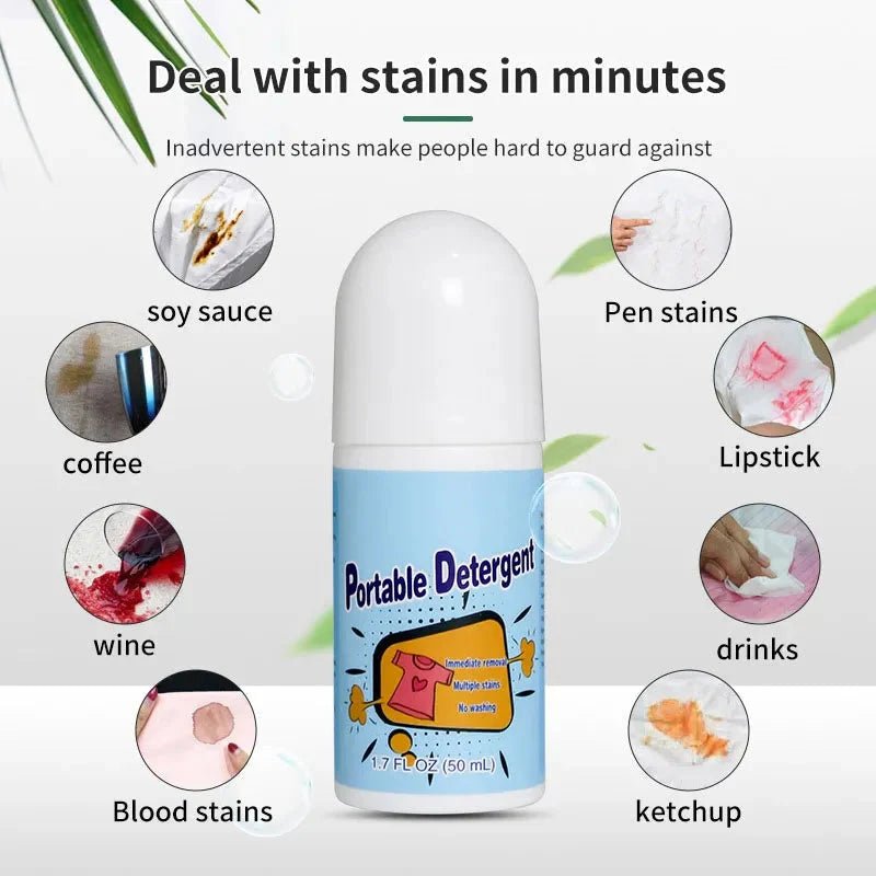 Portable Rolling Stain Remover 50ml — Instant No-Water Fabric Stain Removal
