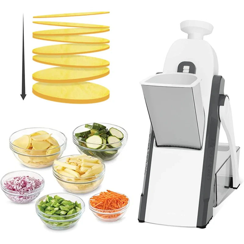 🥗 Manual Vegetable Cutter ✨ Safe Slice Mandoline