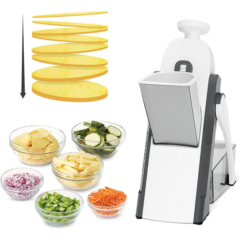 🥗 Manual Vegetable Cutter ✨ Safe Slice Mandoline