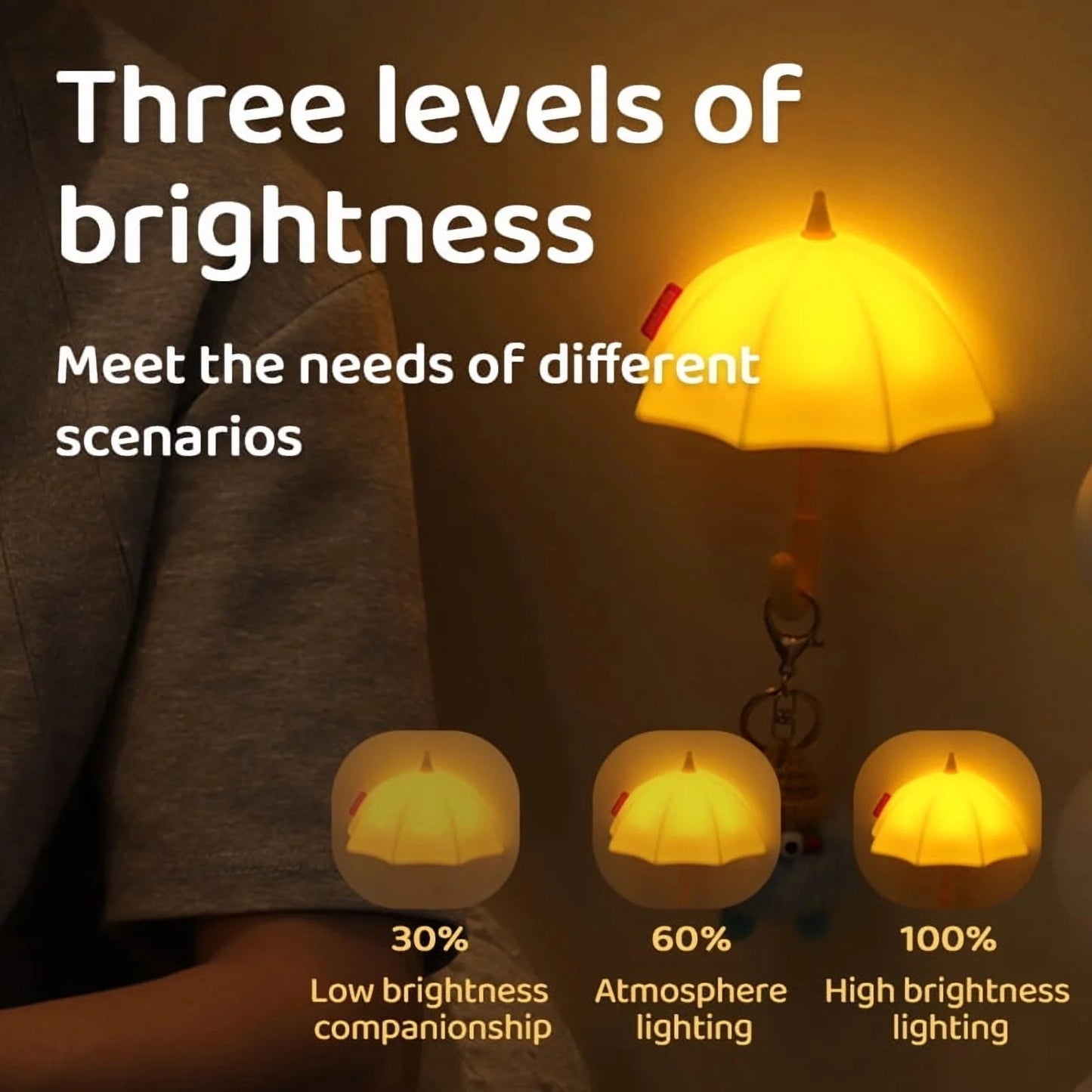 ☂️ Mini Umbrella Magnetic Silicone Light ✨ Cozy LED Night Lamp