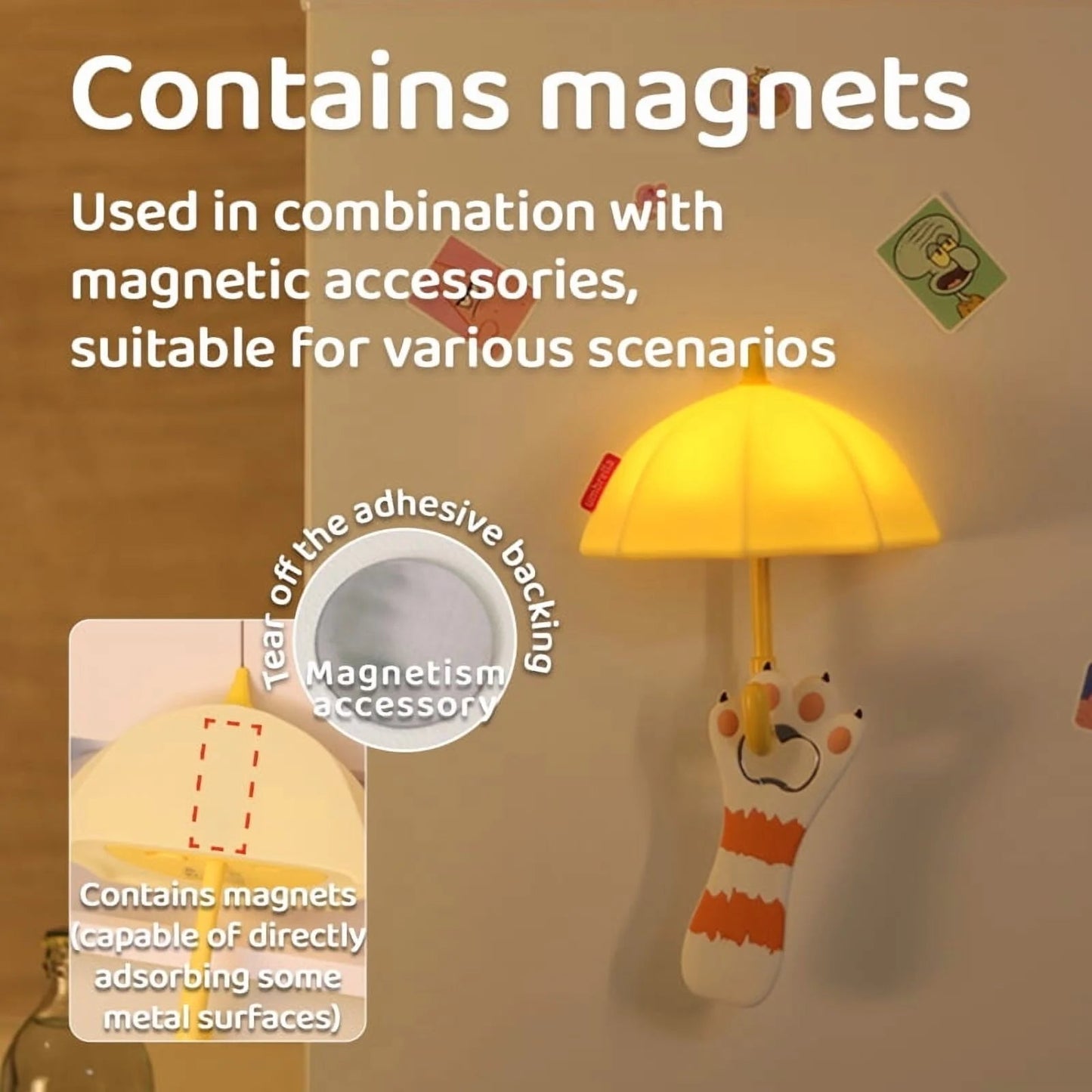 ☂️ Mini Umbrella Magnetic Silicone Light ✨ Cozy LED Night Lamp