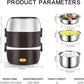 Electric Lunch Box — 2-Tier Stainless Steel Food Warmer | No Microwave Needed