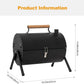 Portable BBQ Grill with Hob — Charcoal Camping Grill & Outdoor Cooker