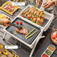 Portable BBQ Grill with Hob — Charcoal Camping Grill & Outdoor Cooker