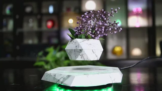 🌿 Levitating Magnetic Floating Marble Pot ✨ Luxury Floating Plant Decor