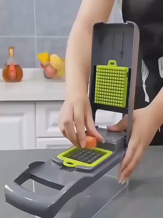 Multi-Blade Vegetable Cutter & Chopper with Container — Chop in Seconds