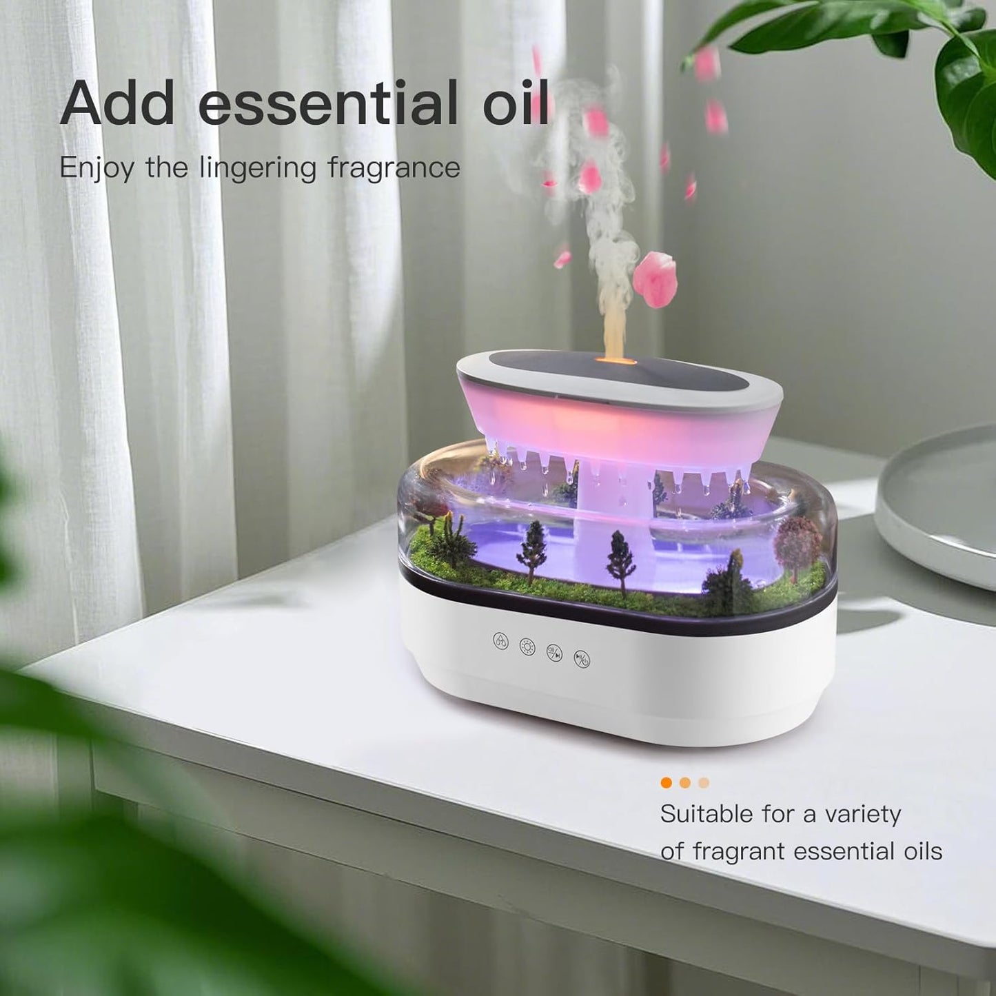 Raindrop Aroma Diffuser 🌧️ LED Humidifier & Essential Oil Air Humidifier